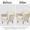 SwirlColor Armchair Covers for Arms, Soft Anti-slip Armrest Covers for Armchairs Furniture Sofa Couch Arm Protector - Khaki