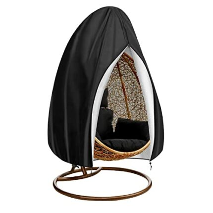 SanGlory Patio Hanging Egg Chair Cover, Patio Hanging Chair Cover Outdoor Egg Chair Covers Waterproof Rattan Swing Chair Cover with Zipper Heavy