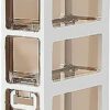Bathroom Floor Cabinet Storage with 4 Drawers and Casters, Corner Floor Cabinet Large Capacity Narrow Dresser Tower Vertical Storage for Bathroom