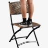 WALNUT Garden Chairs Table Set Rattan Furniture Dining Folding Chairs Lazy Lounge Chair Balcony Summer Chair Home Backrest Dining Table (Size : L