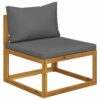 vidaXL Garden Lounge Set 5 Piece, Outdoor Sofa Set, Garden Furniture Set Corner Sofa Footrest, Farmhouse Style, with Cushions Solid Wood Acacia