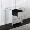 Comfortzone Home Furnishers Mirrored Venetian Ornate 3 Drawer Bedside Table, 46 x 35 x 54cm