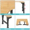 Bamboo Toilet Stool Iron 7''&9'' Adjustable Heights Foldable Iron Toilet Assistance Poop Steps with Non-Slip Layer for Adults Children Pregnant W