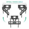 TIPTOP GEAR TV Wall Bracket for 32-60 Inch Flat & Curved TVs, Swivels Tilts Extends, Double Arm Full Motion TV Wall Mount Holds up to 45kg, Max.