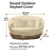 wide smile Patio Rattan Daybed Cover Round Waterproof Daybed Rattan Garden Furniture Cover Breathable Oxford Fabric Outdoor Daybed Sofa Protectiv