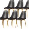 dining chair Kitchen Dining Room Furniture Chairs Kitchen Dining Chairs Set Of 6 Metal Legs PU Leather Seat For Office Lounge Bars Living Rooms L