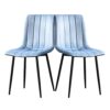WANGFENG 2PCS Dining Chair, Fleece kitchen chair Upholstered Accent Chairs with Sturdy Metal Legs for Home Office Furniture