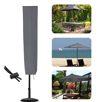 RICHIE Garden Parasol Cover Patio Umbrella Covers for Parasol Fits 2 to 3m Diameter Parasols 153x30x30cm Waterproof Tear Resistant 600D Oxford PV