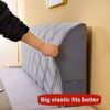 Stretch Headboard Cover, Velvet Soft Thicken Dustproof Quilted Headboard Decor Protector Cover, Machine Washable,Green,1.2m
