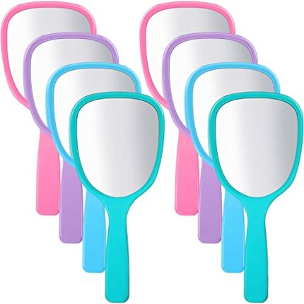 Small Handheld Hand Mirror Compact Travel Makeup Mirror Handheld Cosmetic Mirror with Handle Personal Mirror Portable Vanity Mirror 3.15 Inch Wid