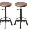 Diwhy Industrial Vintage Bar Stool,Wood Seat Counter Stool,Height Adjustable 23.7-29.5inch Kitchen Cast Iron Stool,Swivel Bar Stool,Metal Stool S