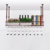 Wine racks Home/Bar Retro Metal Hanging with Glass Holder Goblet Wine Bottle Holder for Kitchen Bar Cabinet Organization Ceiling Wine Shelf Organ