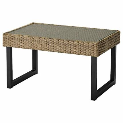 SOLLERÖN Coffee table, outdoor, anthracite, brown, 92x62 cm, durable and easy to care for. Tables & chairs. Lounging & relaxing furniture. Garden