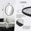 Black Oval Bathroom Mirrors - 20“ X 28” Metal Frame Wall Mirror Modern Wall-Mounted Mirrors