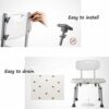 Bath Stools,Shower Stool Bath Seat Bath Chair with Non-Slip Backrest Lightweight Aluminum Adjustable Height Older People with Disabilities Carry