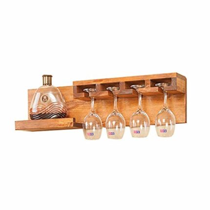 Wine rack Solid Wood Wine Rack Wall-mounted Wine Rack Wine Rack Wine Cooler High Wine Glass Holder Creative Decoration (Color: Wood Color, Size: