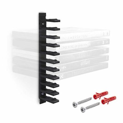 Floating Wall Mount Modular Holder Black for DVD Movies Videos