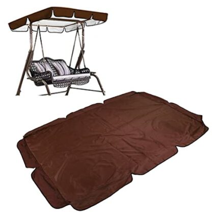 TITA-DONG Swing Canopy Replacement Cover, 600D Silver Coated Oxford Fabric Replacement Canopy Top Cover, Waterproof Replacement Canopy for Patio