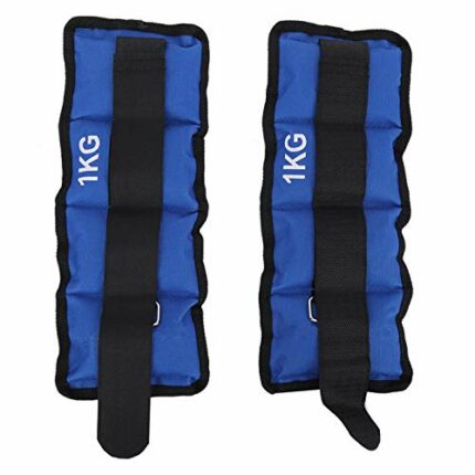 Leg Ankle Wrist Sand Bag Weights Strap Strength Training Equipment for Gym Fitness Yoga Ru (2Pcs) (1KG)