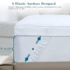 Threads For Bed Extra Thick Mattress Topper Double Bed 100% Cotton Cover, Soft Mattress Bed Topper Pad with Elastic Anchor Corner Straps, Baffle