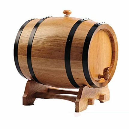 PIBM Stylish Simplicity Wine Shelf Bileless Oak Casks 5 Liters of Baked Oak Barrels from Vats, Wood Color , a