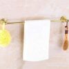 Bathroom European-Wide Copper and Gold Towel Rack Bathroom Towel Bar Towel Rack Single Rod Drawing Process Tower Hanger/40Cm