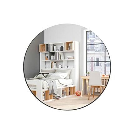 DARENYI HD Wall Mirror 15cm Glass Round Mirror Removable Self Adhesive Mirror Tiles Frameless Stick on Mirrors for Bathroom, Bedroom, Living Room