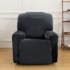 Topchances Recliner Chair Cover 1 Seater - Super Soft Velvet Stretch Recliner Chair Covers Sofa Chair Slipcover with Side Pocket for Single Seat