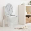 Anika 92499 Marble Effect Toilet Seat Anti Bacterial Coating Chrome Hinges, 43cm x 37.5cm
