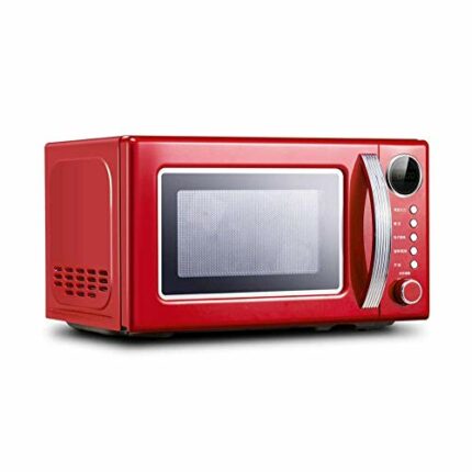 KKYKP Retro Style Countertop Microwave Oven -Memory Turntable,Countertop Microwave Oven with Sound On/Off (Color : Red)