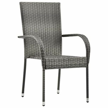2 PCS Outdoor Dining chairs, PE Rattan Stackable Outdoor Chairs, Garden Chairs, Perfect for your Garden, Patio or Terrace 21.9 x 21.1 x 37.4 inch