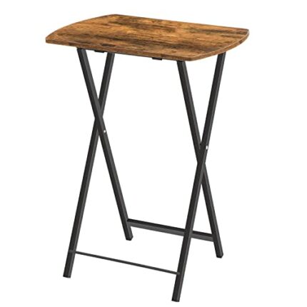HOOBRO Side Table, Folding Tray Table, Snack Dinner Tables for Eating at Couch, Sofa End Table for Small Space, Living Room, Industrial, Easy Sto