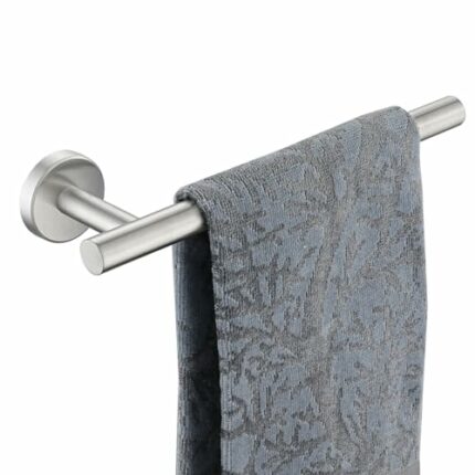 JQK Hand Towel Holder Towel Ring, Thicken 0.8mm 304 Stainless Steel Bathroom Hand Towel Bar, 9 Inch Wall Mount Towel Rack Hanger, Brushed Steel,