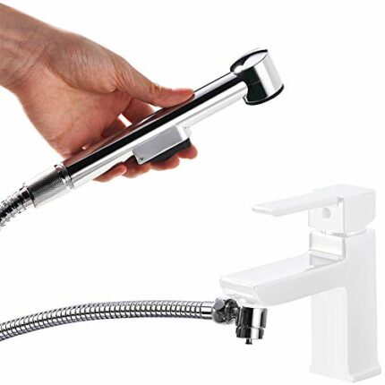 Ibergrif M22020 Handheld Bidet Sprayer, Toilet Shattaf Shower, Toilet Bidet Attachment with Hose and Holder, Sink Shower Head Faucet Diverter, St