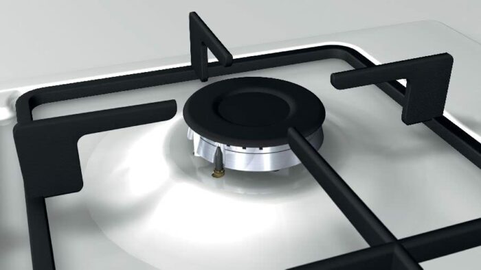 Neff N30 T26BR46W0 Gas hob with Sword Dials and Cast Iron Pan Supports, 60 cm, White, Built in