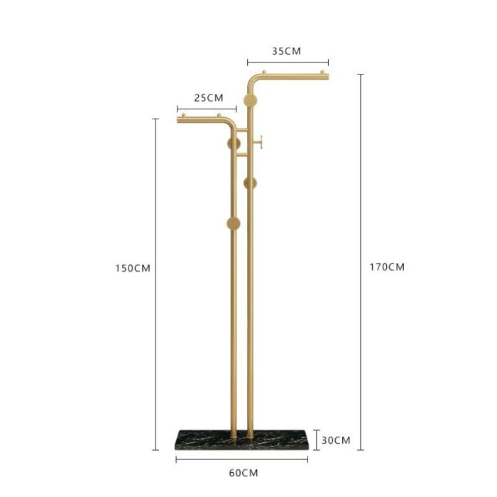 DSHGDJF Coat and Hat Rack Floor to Floor Household Gold Hanger Bedroom Simple Storage Clothes Shelving Metal Shelf (Color : White)