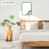 AOAOPQ 45x65 cm Green Wall Bathroom Mirror Horizontal Vertical for Vanity Rectangle Large Bathroom Mirror Vanity Mirror Anti Rust Hangs Horizonta