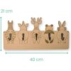 Children's Wardrobe - Handmade - 5 Metal Hooks - 40x21 cm - Coat Rack with Animals - Hanging Coat Rack - Wood - Wall Coat Rack - with Holders