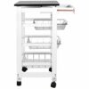 Chef Vida 3 Tier Kitchen Trolley Cart Storage Baskets Drawer, White