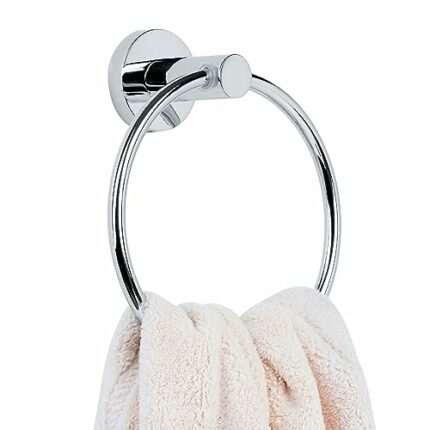 Demachytec Stainless Steel Bath Towel Holder Hand Towel Ring Hanging Towel Hanger for Bathroom, Modern Round Towel Bathroom Accessories Contempor