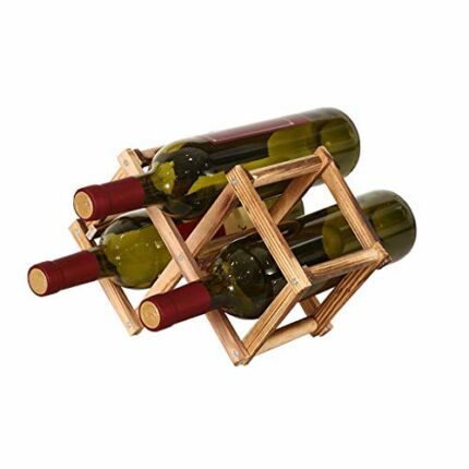 NEOCHY Wine Rack Solid Foldable Wine Cabinet Living Room Decoration Wine Display Rack/Brown