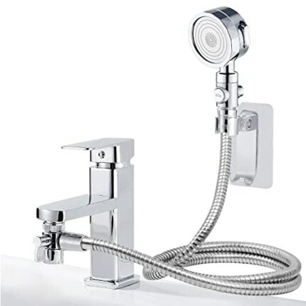 Basin Handheld Shower Kit Shower Head with Hose External Handheld Shower Head Set for Hair Washing Pet Showering Bathroom Utility Room Laundry Tu