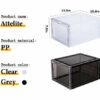 Attelite Clear Shoe Box,Set of 8,Stackable Plastic Shoe Box with Clear Door, As Shoe Storage Box and Drop Front Shoe Box,For Display Sneakers,Eas