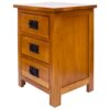AERATI OAK Bedside Table Cabinet Bedside Chest of Drawers 3 Drawer Bedside Cupboard 56 cm Already Assembled Rustic
