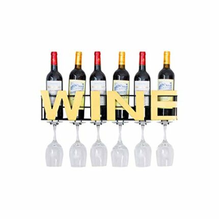 Wine rack Wine Rack Wall-mounted Wine Rack Wrought Iron Goblet Holder Creative Wine Rack Cup Holder 6 Bottles Of Red Wine Can Be Placed 6 Red Win