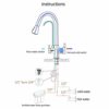 Onyzpily 3 Ways Kitchen taps Pure Water Filter Pull Down 360° Swivel Dual Handle Kitchen Sink Mixer Taps Brass Chrome，Not Include Filter System