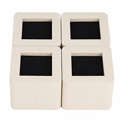 Furniture Risers 4 Piece Heavy Duty Square Adjustable Bed Risers Leg Risers Ceramic Simulated Plastic Non-Slip Lift Blocks for Universal Home Off