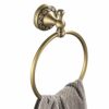 Antique Brass Towel Ring, Hand Towel Holder for Bathroom Wall Mount Retro Round Towel Rail Rack