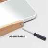 YEAKE Vanity Makeup Mirror with Natural Bamboo Stand,8 Inch 1X/3X Magnification Double Sided 360 Degree Swivel Magnifying Mirror,Portable Table D