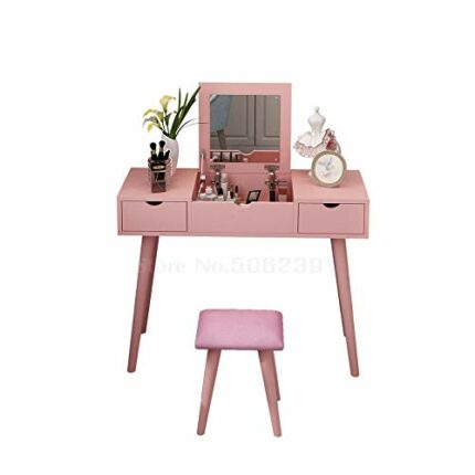 DINGZZ Dressing Table Small Apartment Mini Bedroom Economy Nordic Simple Flip Makeup Table
